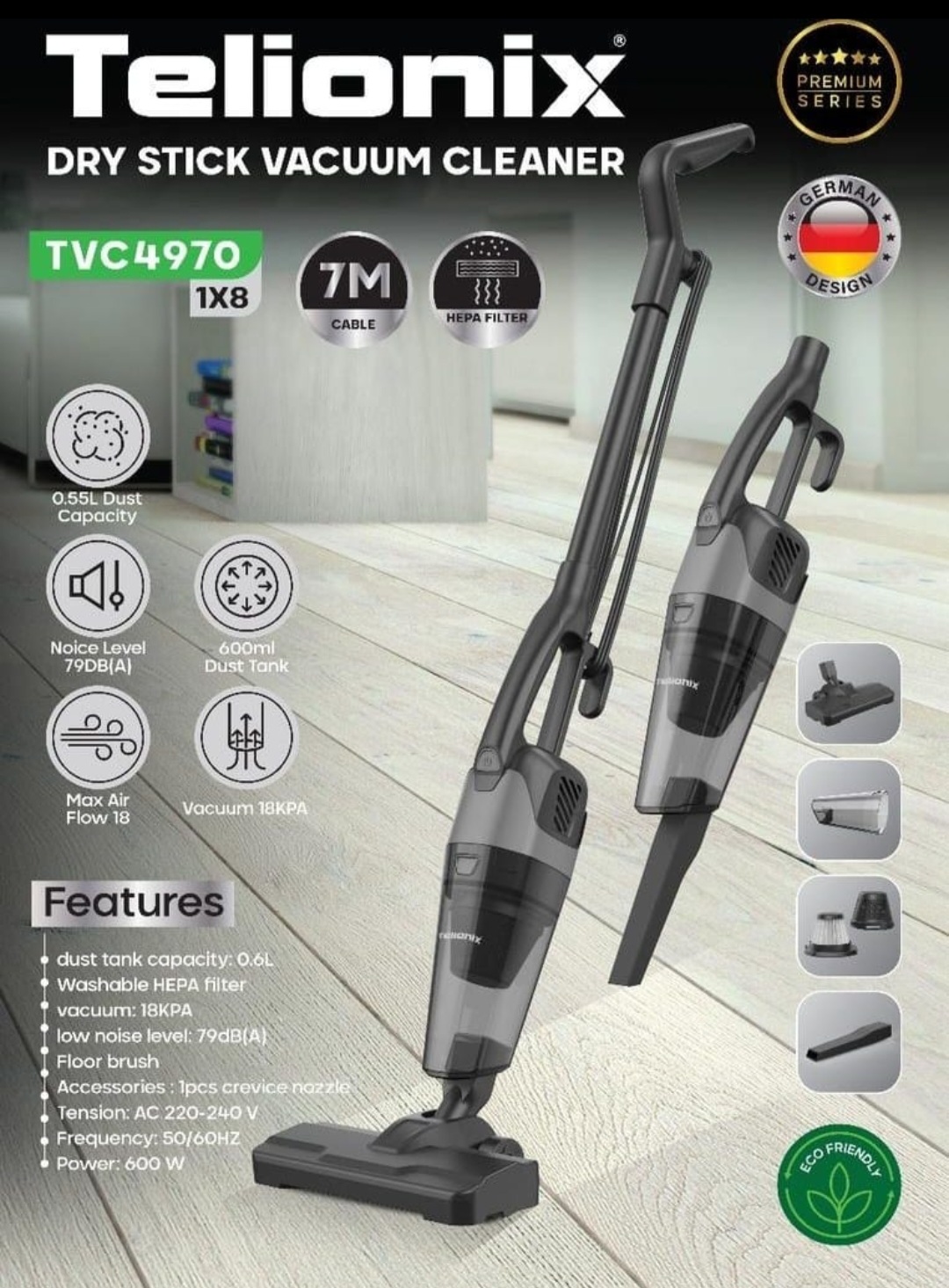 جاروبرقی عصایی تلیونیکس مدلTVC4970